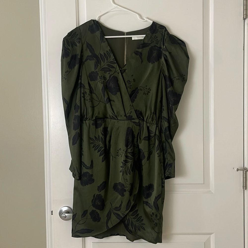 Olive floral dress